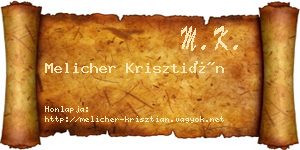 Melicher Krisztián névjegykártya